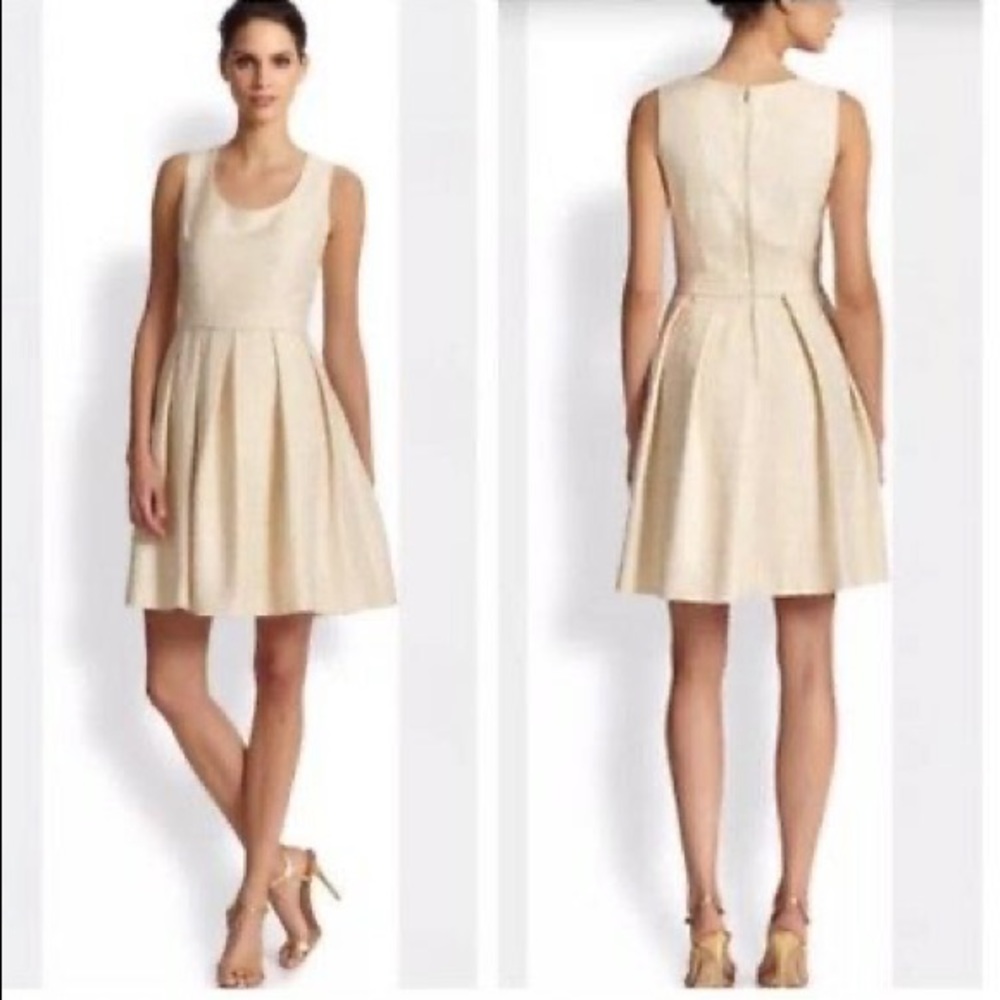 Shoshanna Festive Jacquard/Brocade Gold Dress